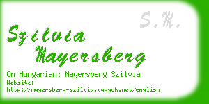 szilvia mayersberg business card